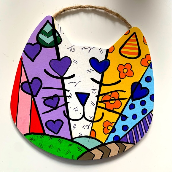 Other - Hand Painted Cat Wall Art